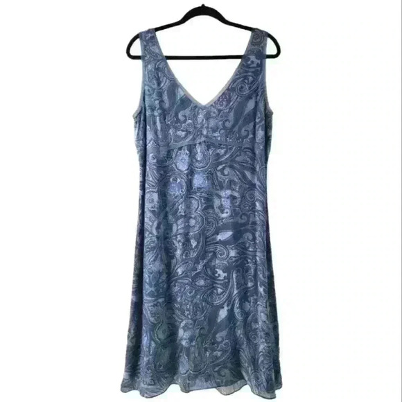 ☆ Old Navy Blue Floral Paisley Vneck Y2K Sleeveless Rayon Slip Dress. 3/$30 - Picture 1 of 6